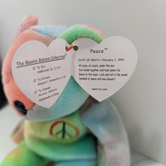 TY beanie babie. Peace bear. Retired. Excellent condition. Other TY available. - Picture 3 of 6